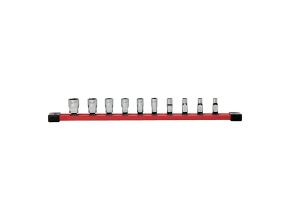 10 pc 1/4'' Drive Standard SAE Socket Set with Storage Rail